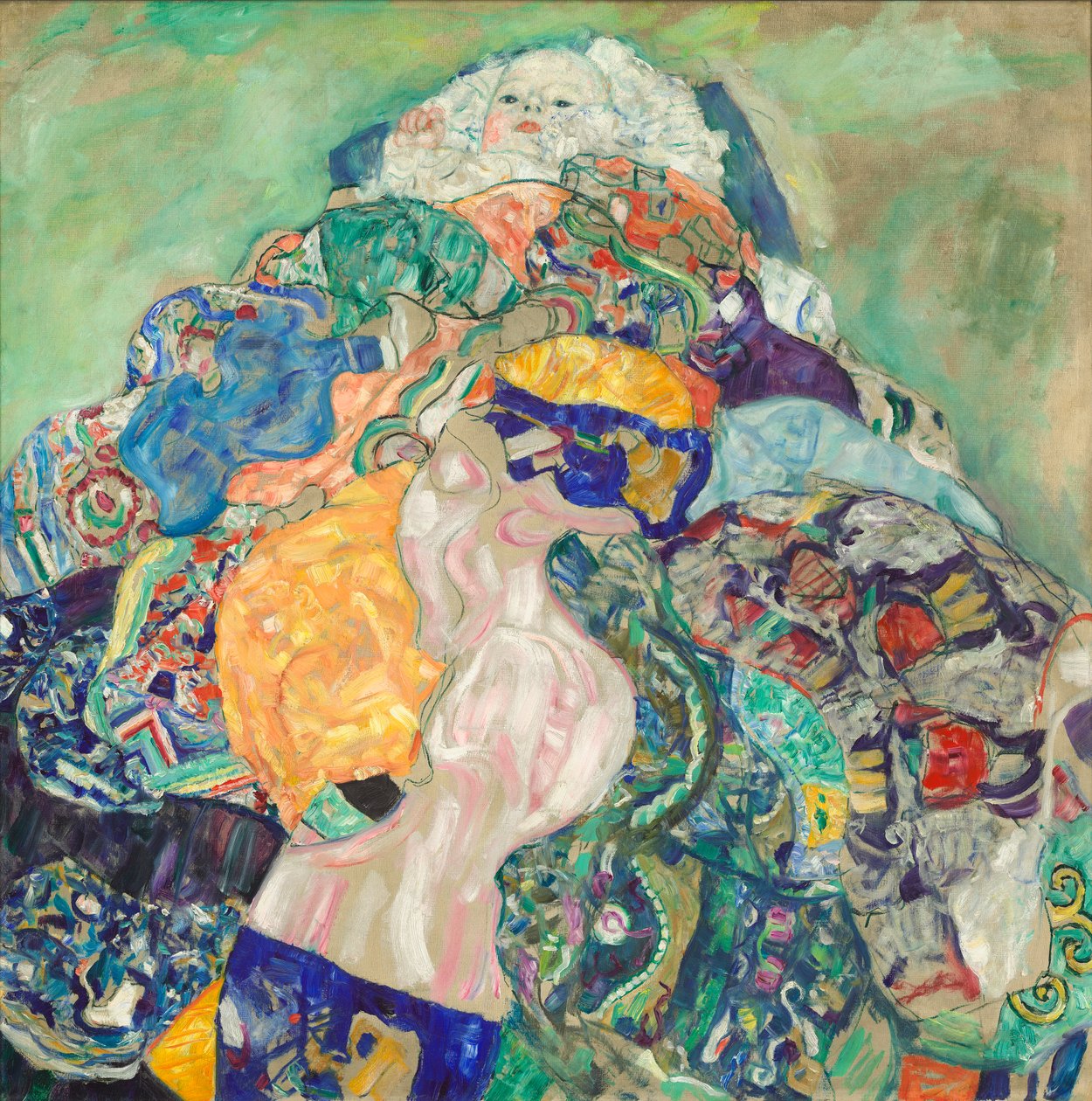 Bebê (berço), 1917-18 de Gustav Klimt