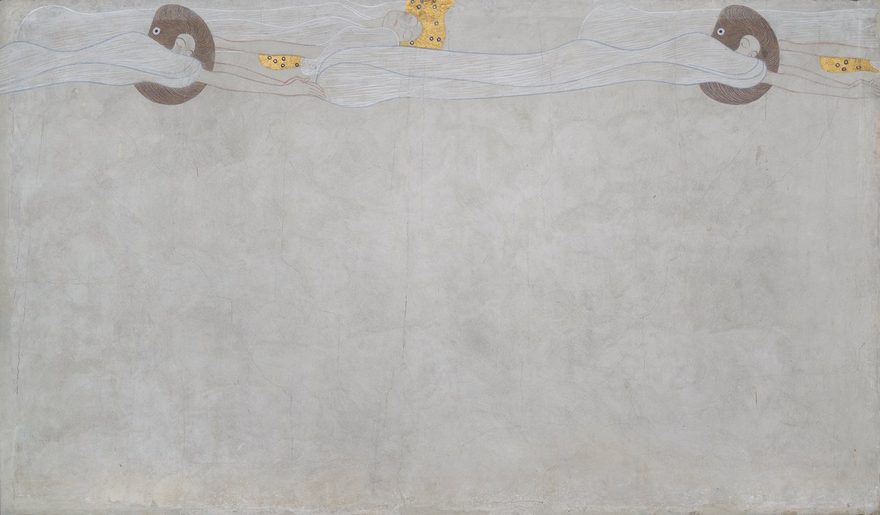Beethoven Frieze: O Anseio da Felicidade - painel 4, parede longa esquerda de Gustav Klimt