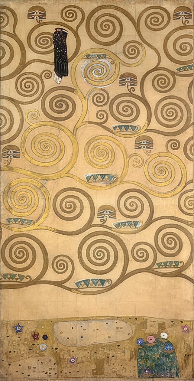 Design para o friso Stoclet. Detalhe. 1905-09 de Gustav Klimt