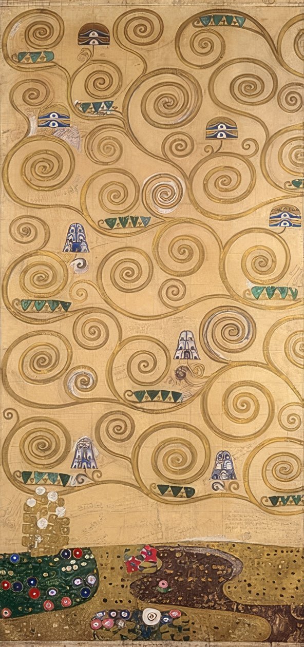 Design para o friso Stoclet. Detalhe. 1905-09 de Gustav Klimt