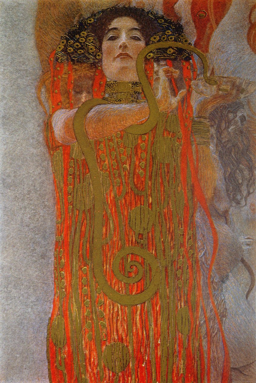 Hygieia, 1900-7 (detalhe da Medicina) de Gustav Klimt