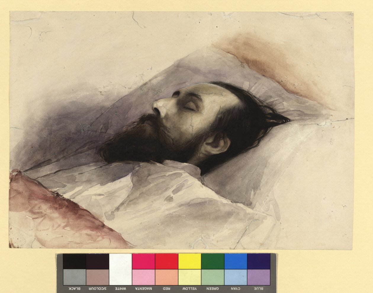 Julius Lott (1836-1883) no leito de morte de Gustav Klimt