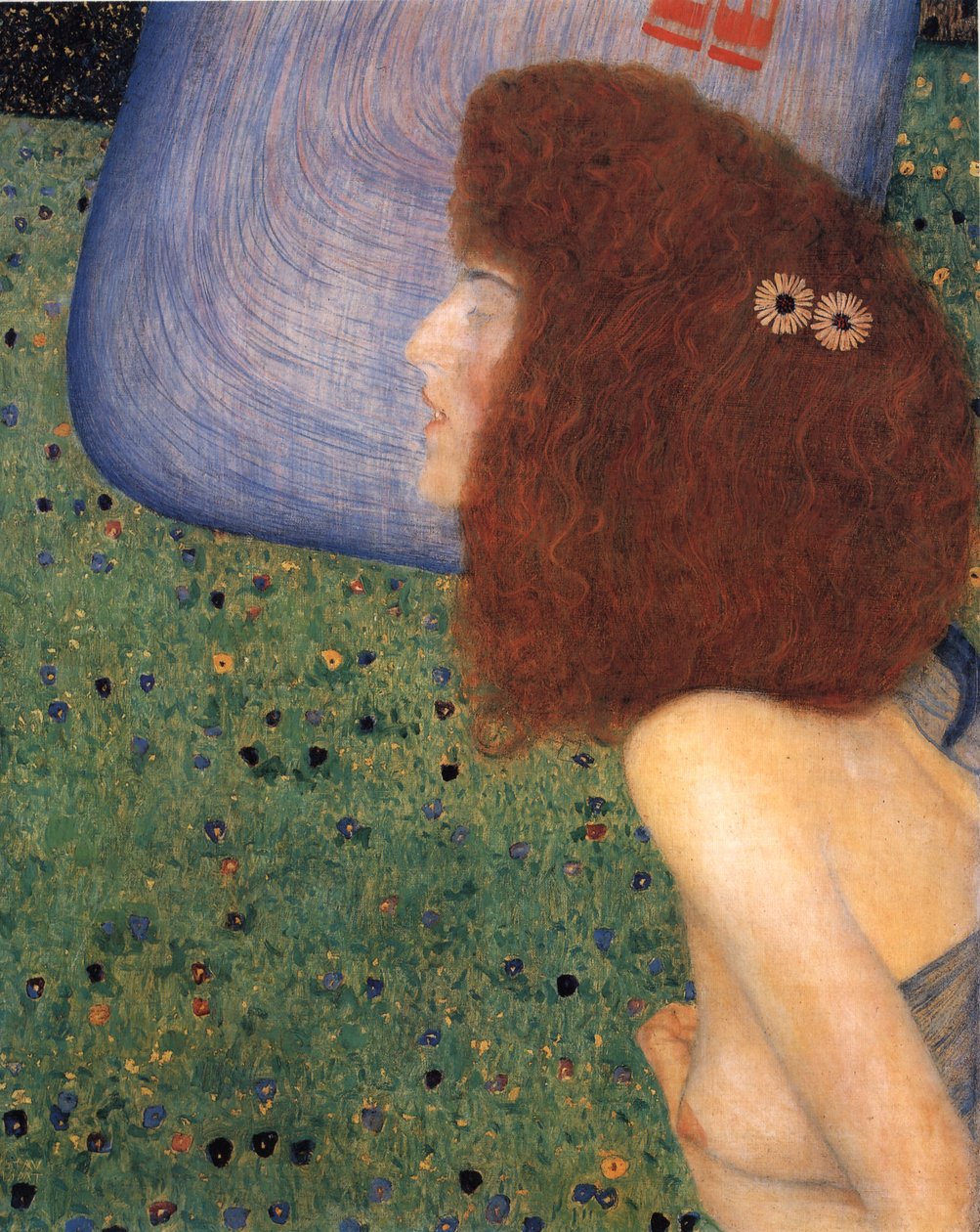 Klimt - Rapariga com véu azul, cerca de 1902-1903 de Gustav Klimt