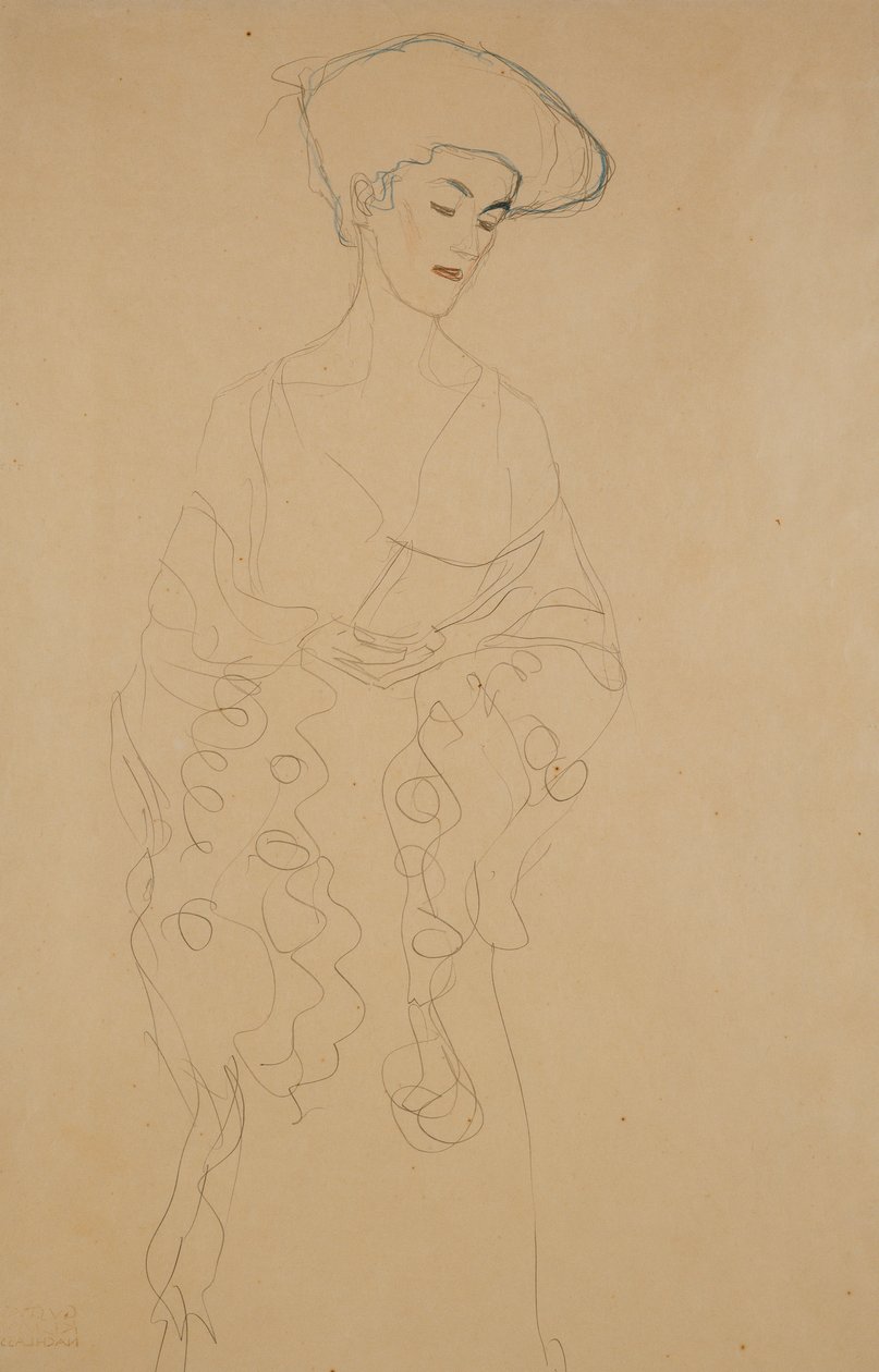 Com uma ligeira curva para a esquerda, 1907 de Gustav Klimt
