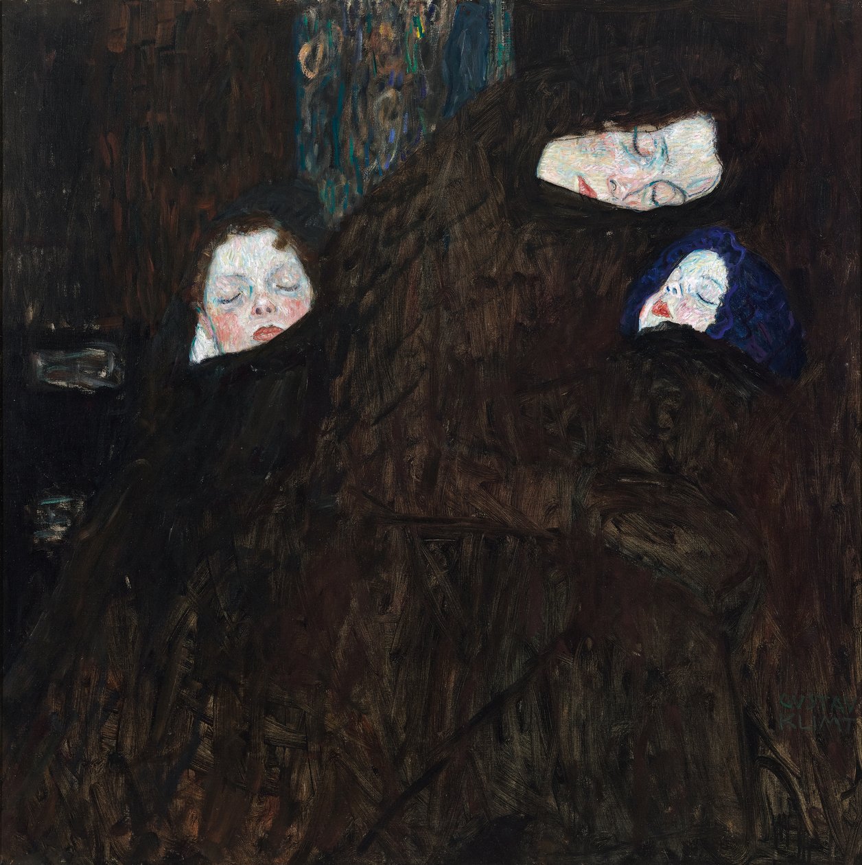 mãe com dois filhos (família) de Gustav Klimt