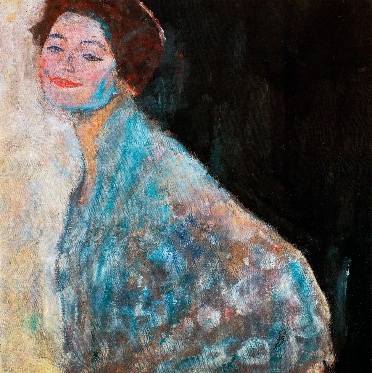 Retrato de uma dama de branco inacabado, 1917 de Gustav Klimt