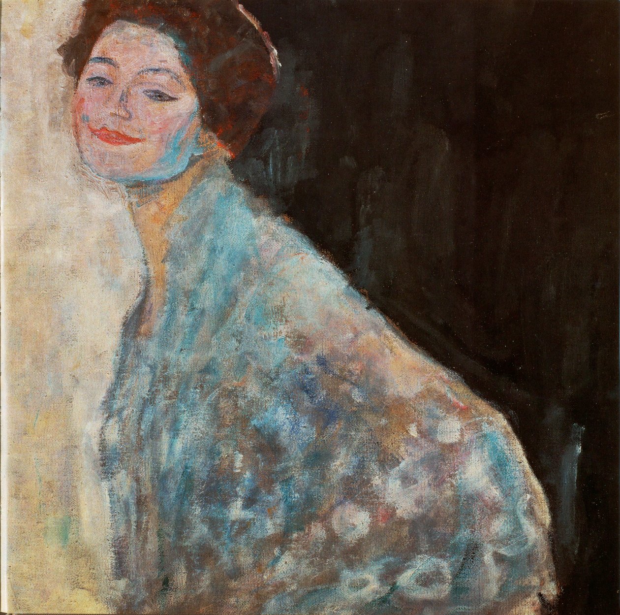 Retrato de uma senhora de branco de Gustav Klimt