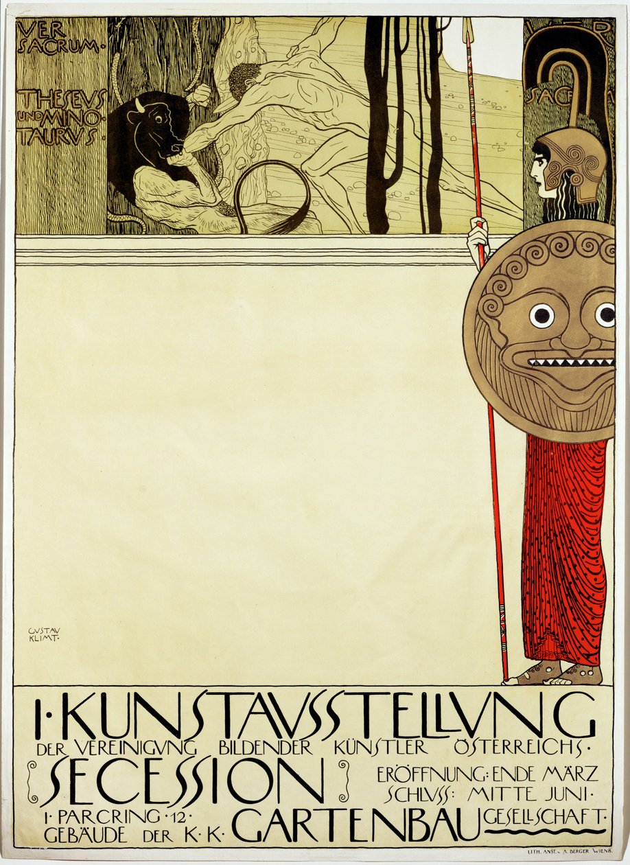 Cartaz da primeira exposição de arte do movimento artístico "Secessão" de Gustav Klimt