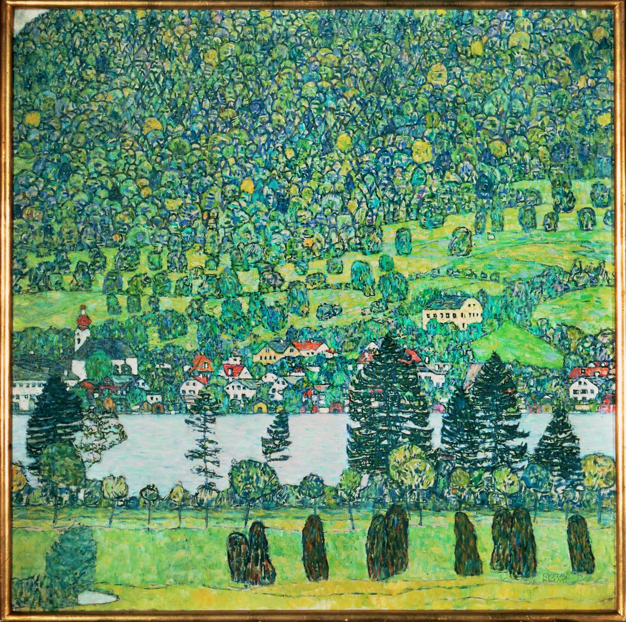 Talude numa floresta no lago Atterse de Gustav Klimt