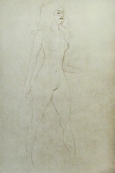 Nú em pé (verso) de Gustav Klimt