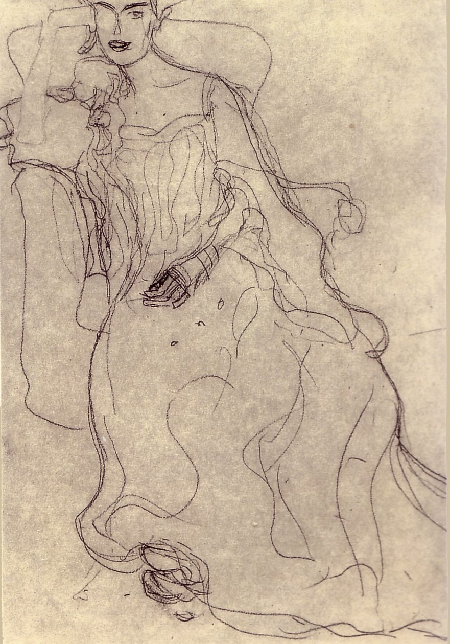 Estudo para a pintura Retrato Adele Bloch-Bauer I de Gustav Klimt