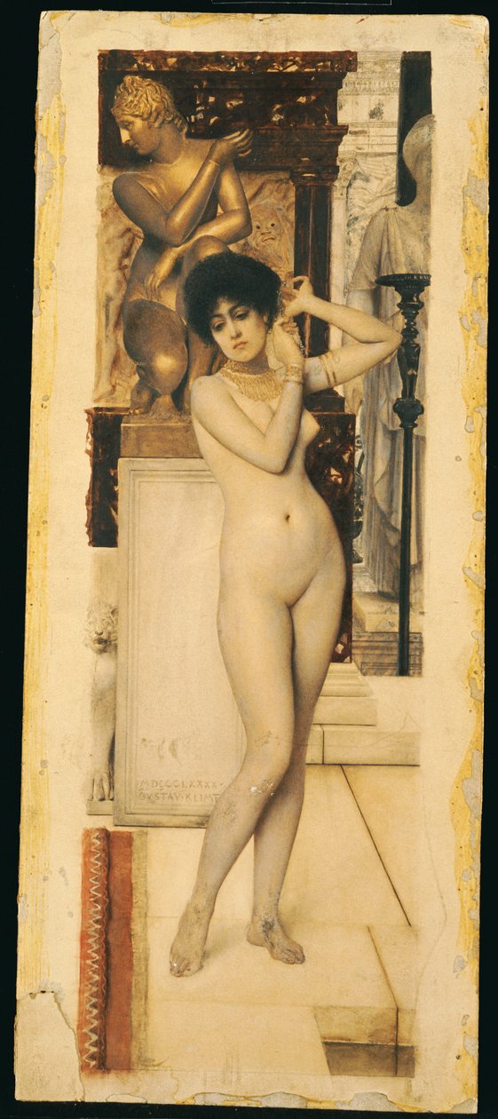 Estudo para "Alegoria da Escultura, 1890 de Gustav Klimt
