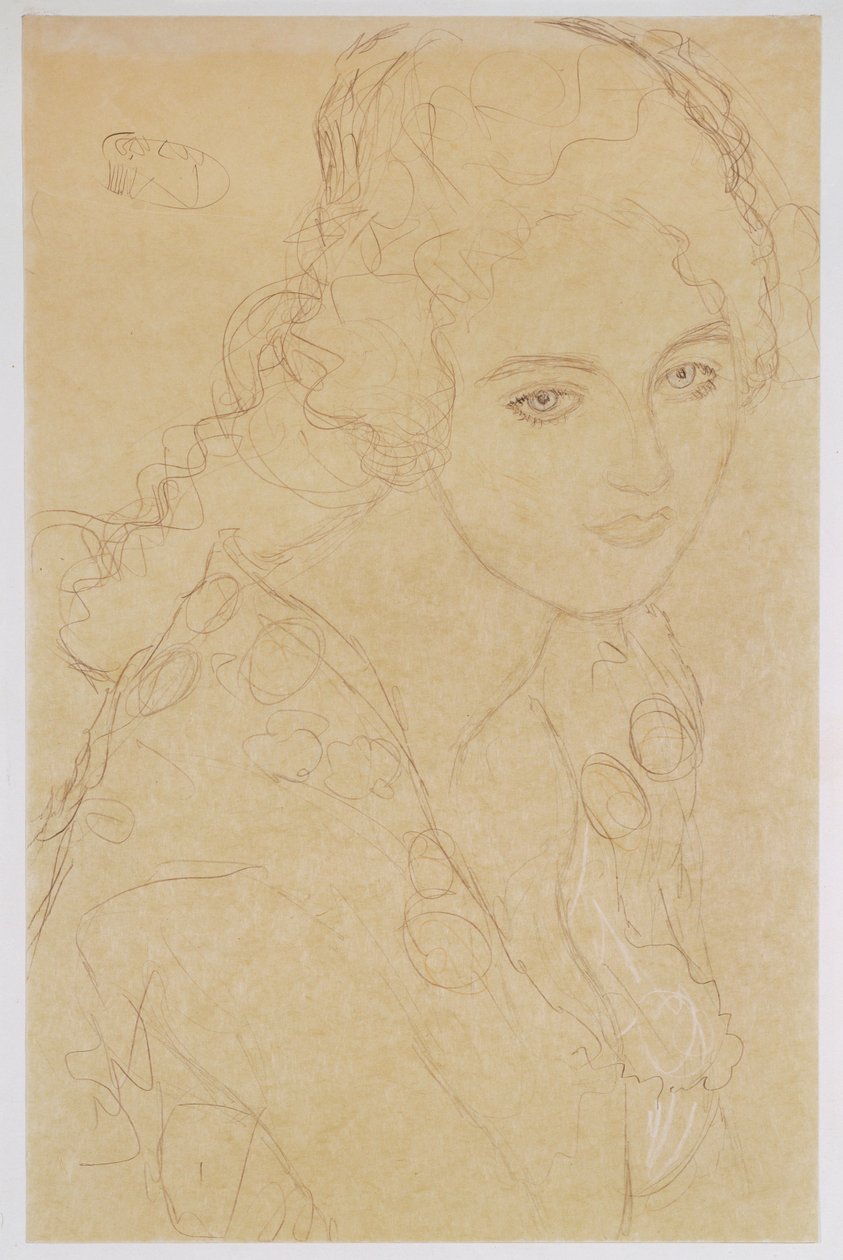 Estudo para a pintura Retrato de Ria Munk III de Gustav Klimt