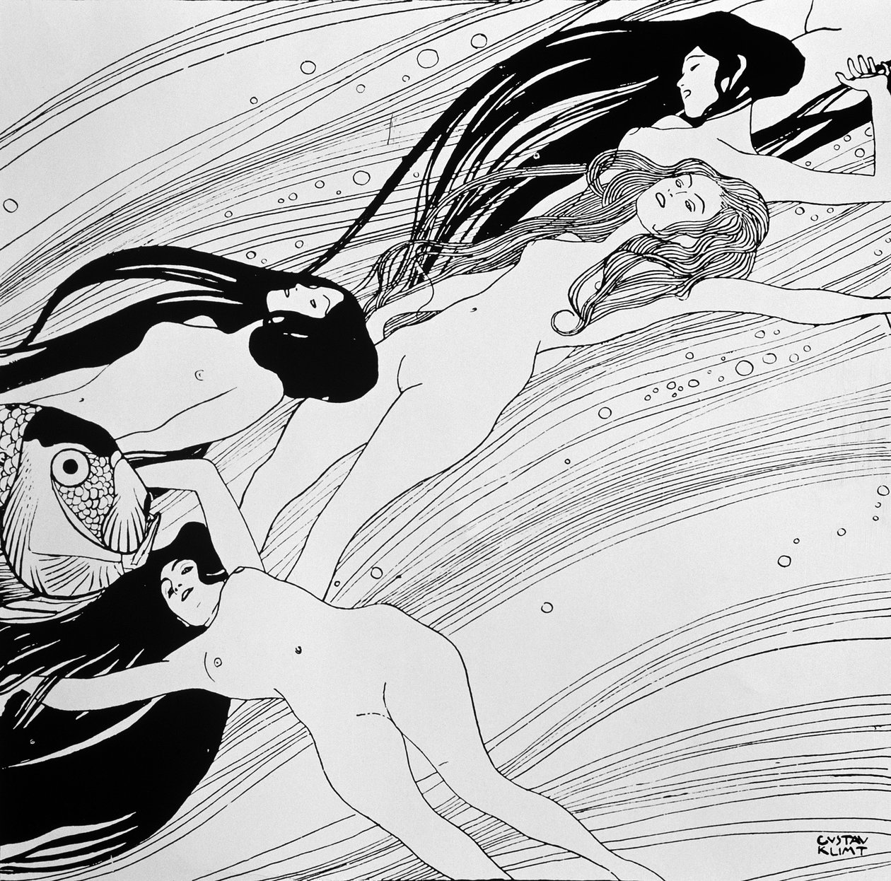 The Blood of Fish, publicado na revista &39;Ver Sacrum&39;, 1898 de Gustav Klimt