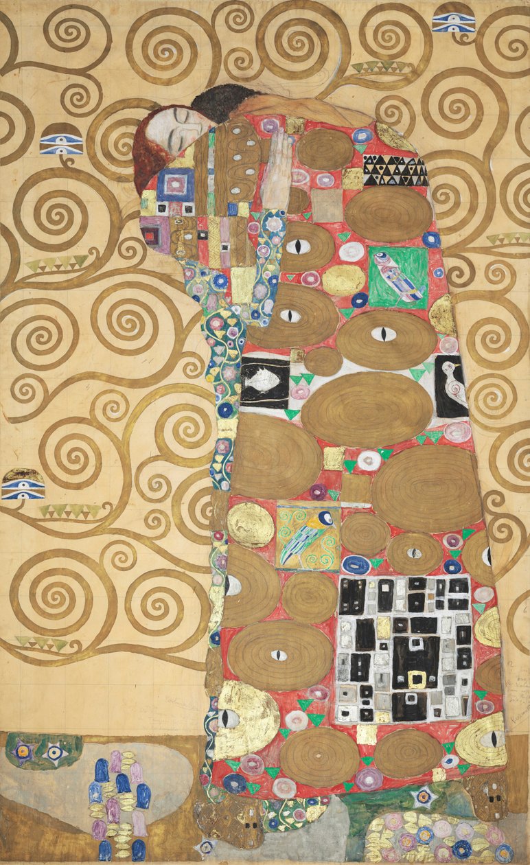 O Friso Stoclet, Detalhe: Cumprimento O Abraço, 1905-1909. de Gustav Klimt