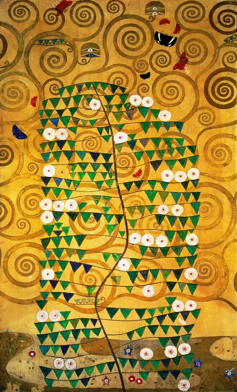 O Friso Stoclet, Detalhe: Árvore da Vida, 1905-1909 de Gustav Klimt
