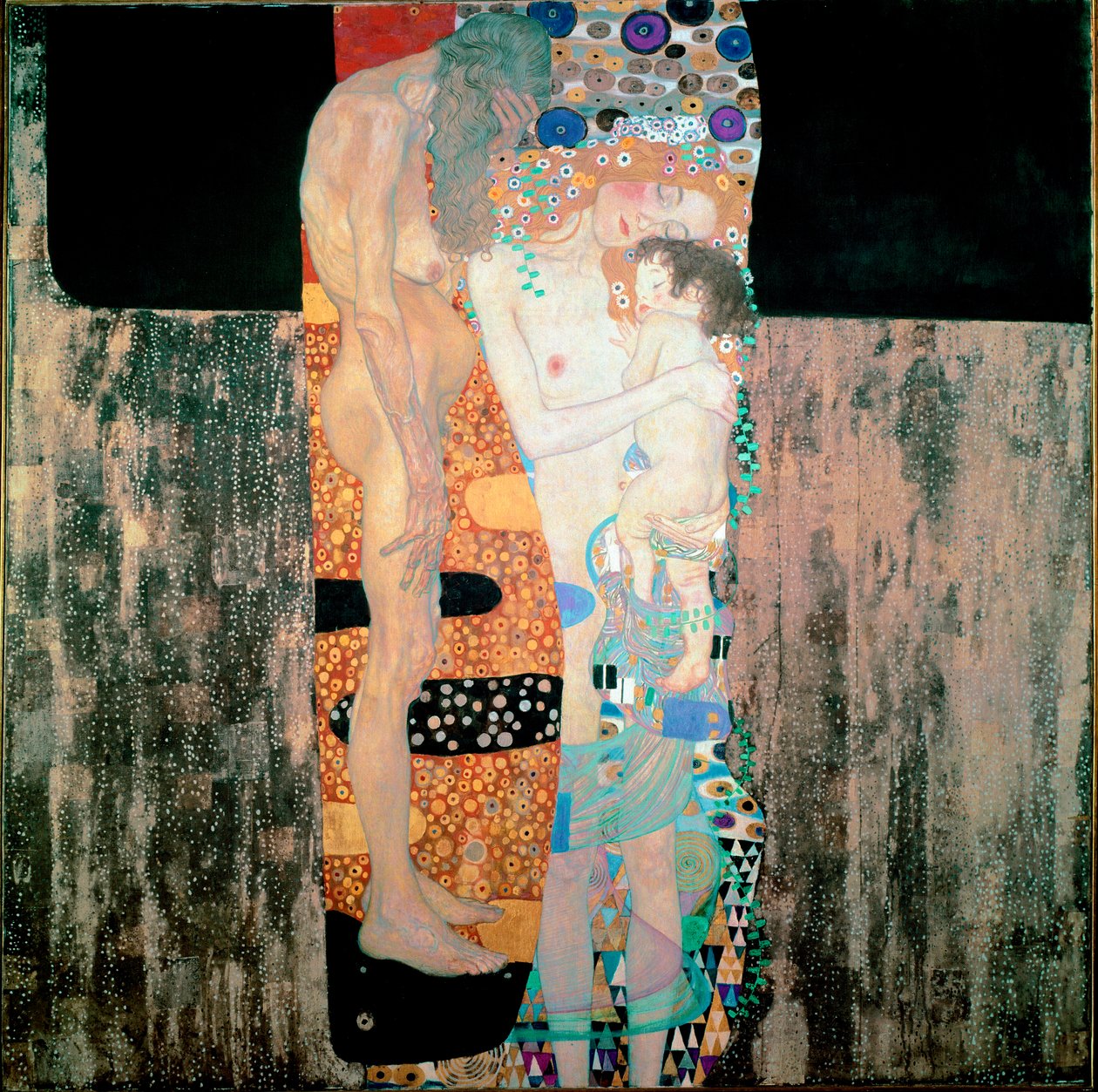 The Three Ages of the Woman Painting de Gustav Klimt (1862-1918) 1905 Dim. 180x180 cm Roma, Galleria Nazionale d