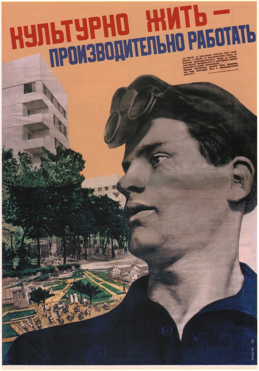 Vida cultivada - trabalhe com alta produtividade, 1932 de Gustav Klutsis