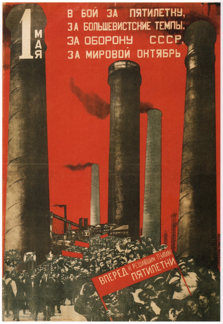 Primeiro de Maio. Junte-se à batalha pelo plano de cinco anos, 1931 de Gustav Klutsis