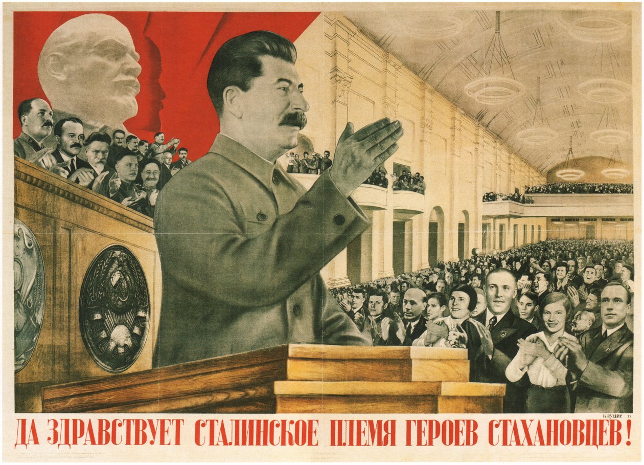Viva a geração de Stalin de Heróis de Stakhanov !, 1936 de Gustav Klutsis