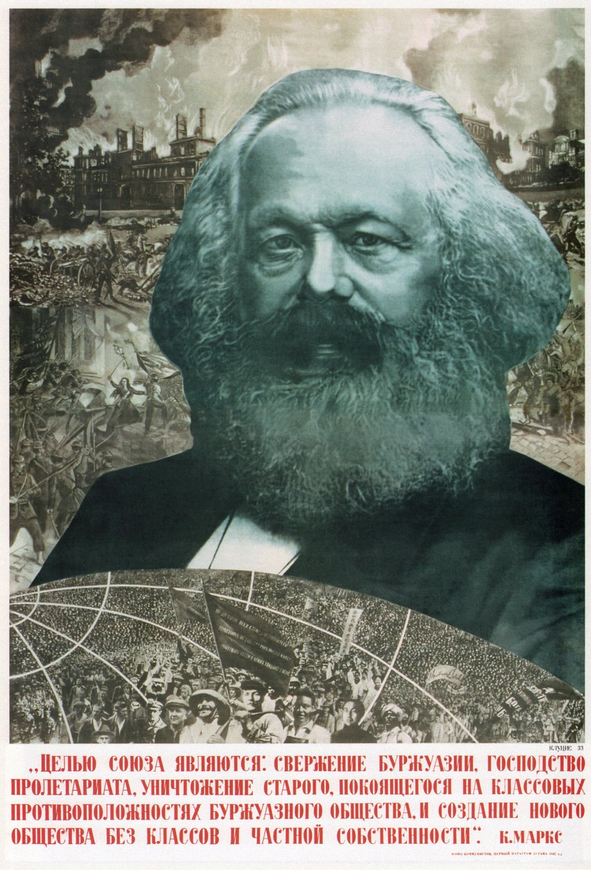 O objetivo da União é a derrubada do ... Karl Marx, 1933 de Gustav Klutsis