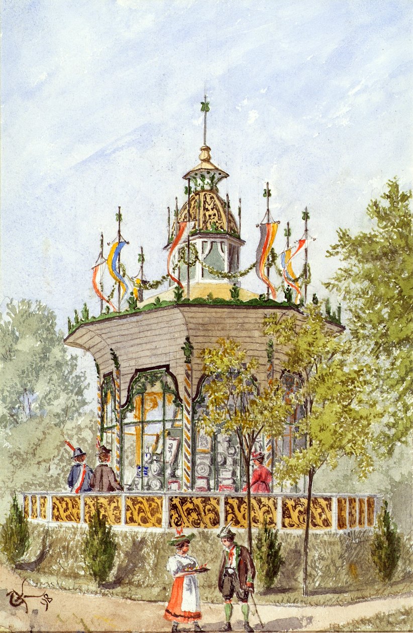 O Templo dos Presentes do Schützenfest de Viena de 1898 de Gustav Korompay