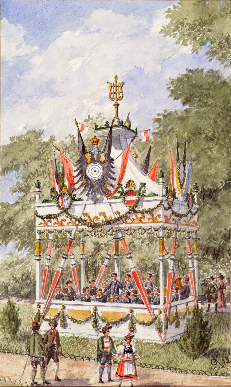 O pavilhão de música do Wiener Schützenfest em 1898 de Gustav Korompay
