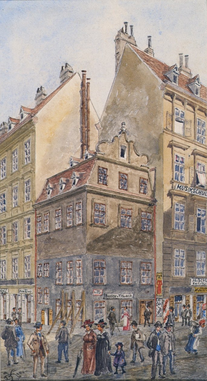 Os Salzgries em Viena (canto de Tiefer Graben) de Gustav Korompay