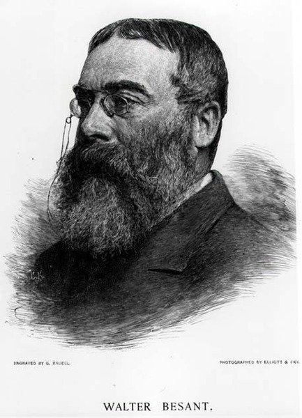 Sir Walter Besant (1836-1901) gravado por Gustav Kruell (1843-1907) a partir de uma fotografia de Elliot & Fry de Gustav Kruell