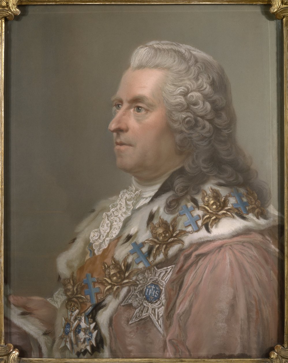 Retrato do Conde Carl Gustaf Tessin (1695-1770), de Lundberg, Gustaf (1695-1786). Pastel sobre papel de Gustav Lundberg