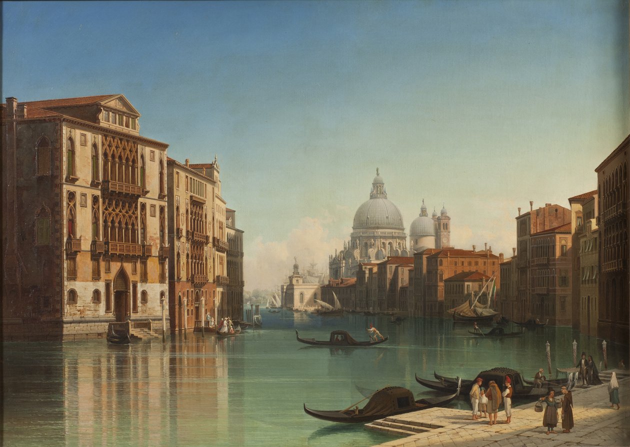 Vista do Canal Grande em Veneza, 1860 de Gustaf Wilhelm Palm