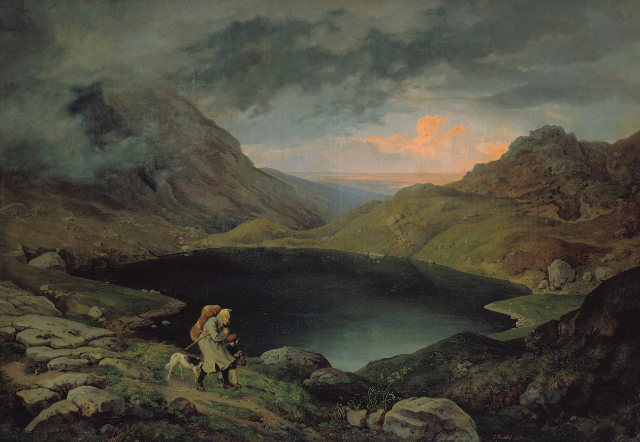 Lago no Riesengebirge, 1839 de Gustav Karl Ludwig Richter