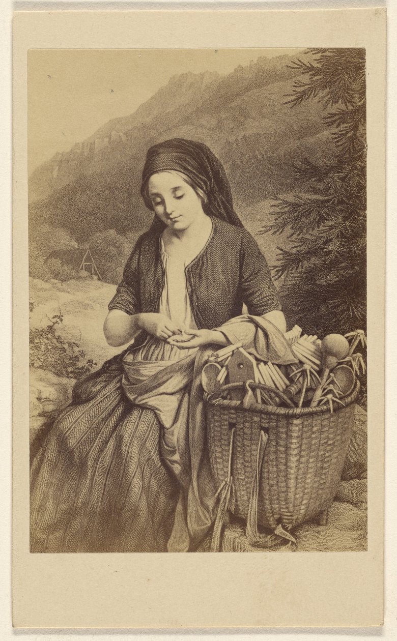 Comerciante de artigos de madeira fabricados no Harz. [por] Meyerheim. de Gustav Schauer