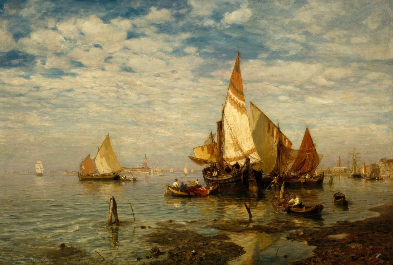 Na lagoa perto de Veneza de Gustav Schönleber