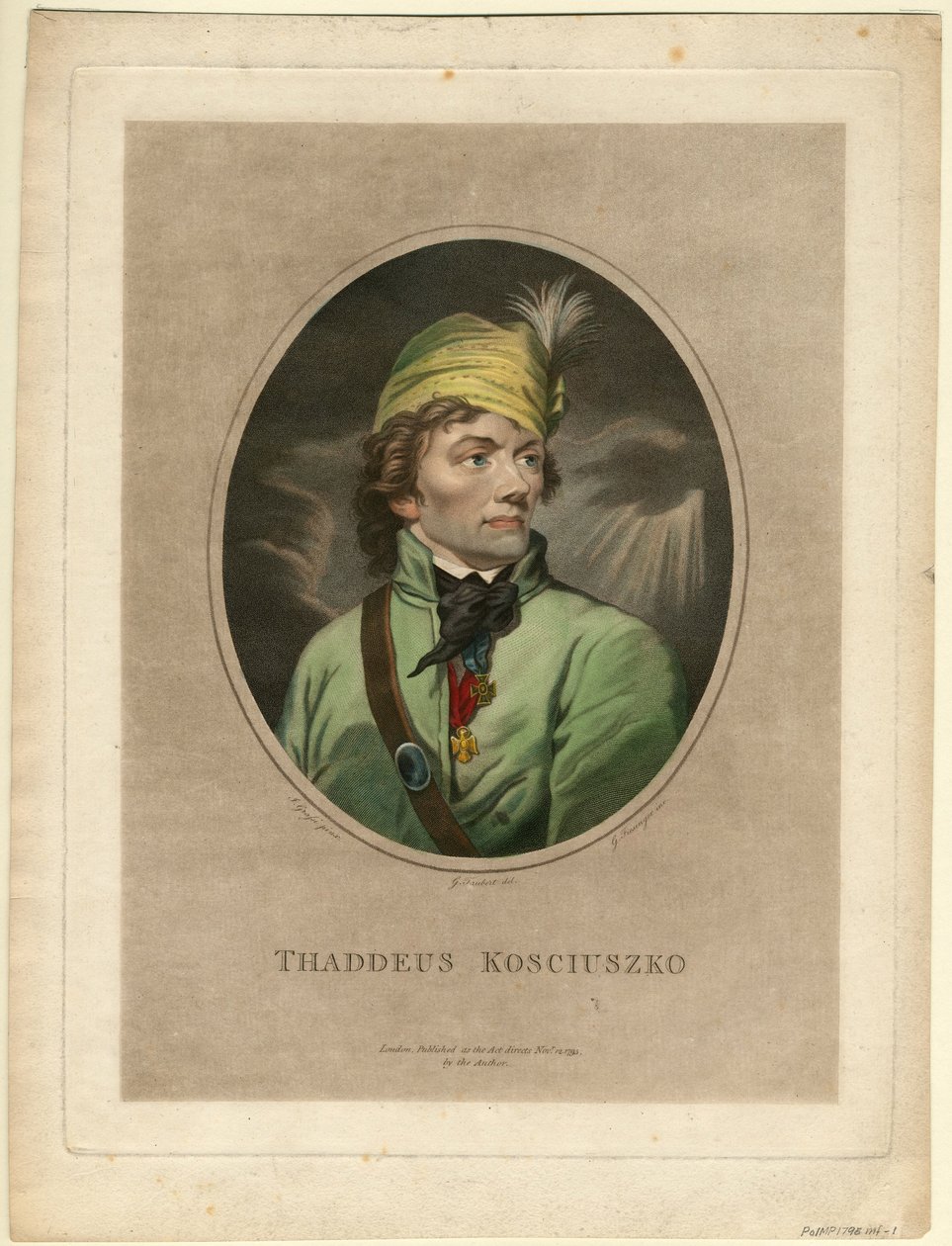 Retrato de Tadeusz Kosciuszko 1746-1817, 1795 de Gustav Taubert