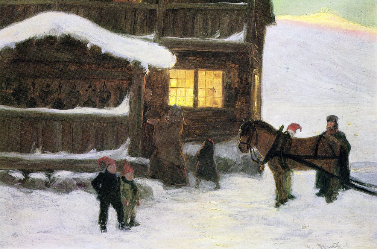 Chegada dos convidados (cor litho) de Gustav Wentzel