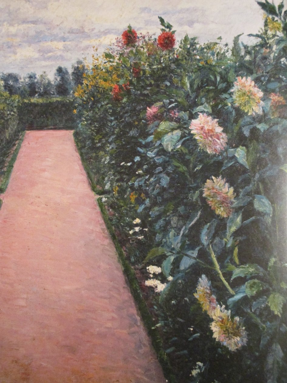 Caminho do jardim e dálias maciças de Gustave Caillebotte
