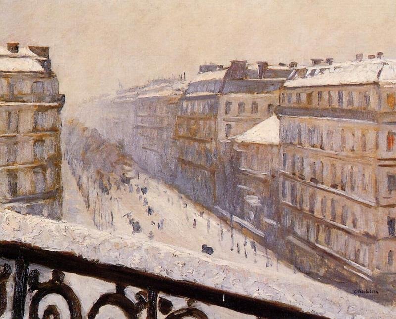 Boulevard Haussmann, efeito de neve de Gustave Caillebotte