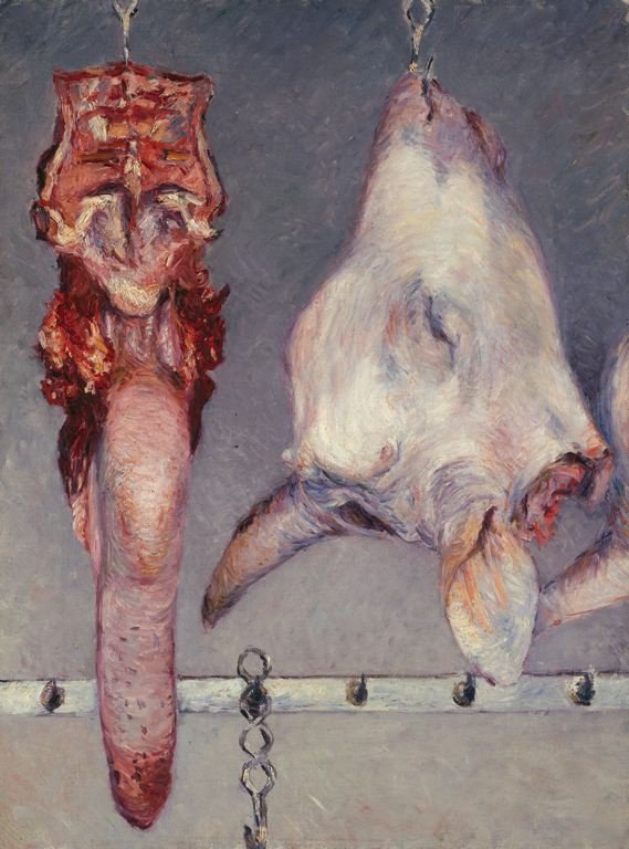 Cabeça de bezerro e língua de boi de Gustave Caillebotte