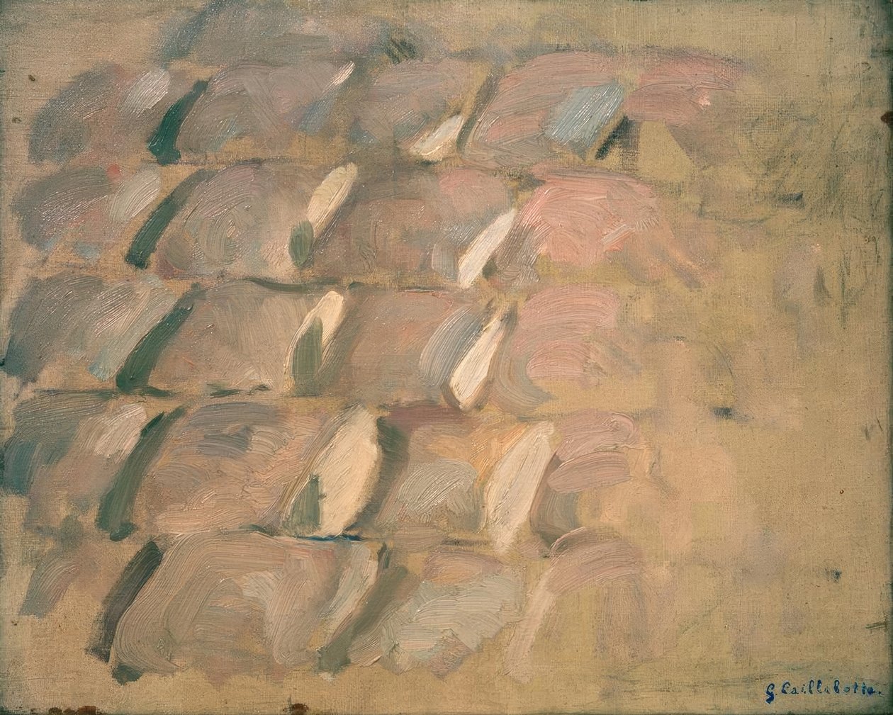 Estudo para a Rue de Paris, tempo chuvoso: paralelepípedos de Gustave Caillebotte