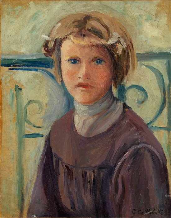 Menina, sacada de Gustave Caillebotte