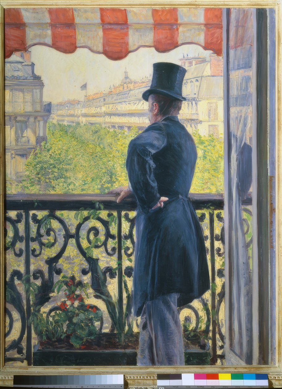 Homem na varanda, Boulevard Haussmann de Gustave Caillebotte