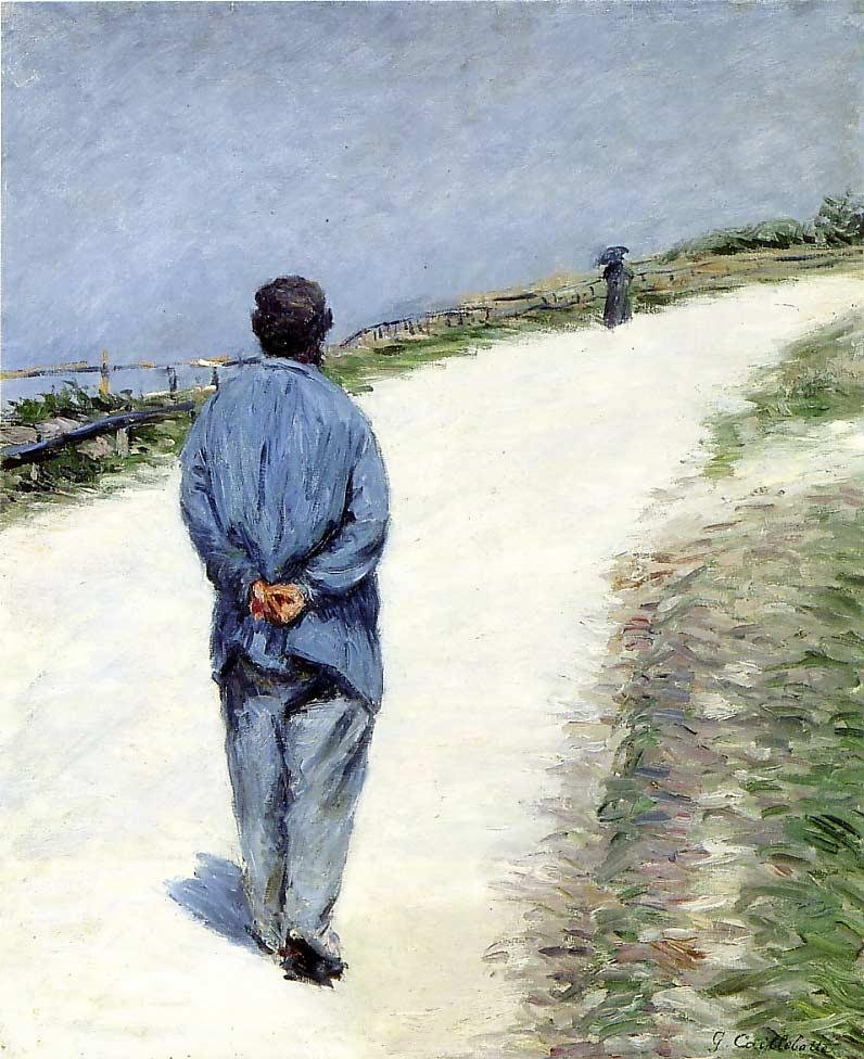 Homem vestindo uma blusa de Gustave Caillebotte
