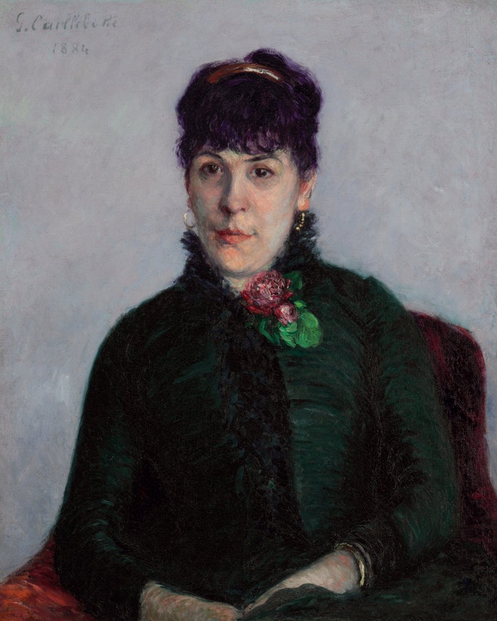 A mulher com a rosa de Gustave Caillebotte