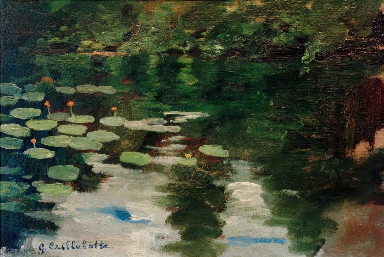 Lírios de água na lagoa de Gustave Caillebotte