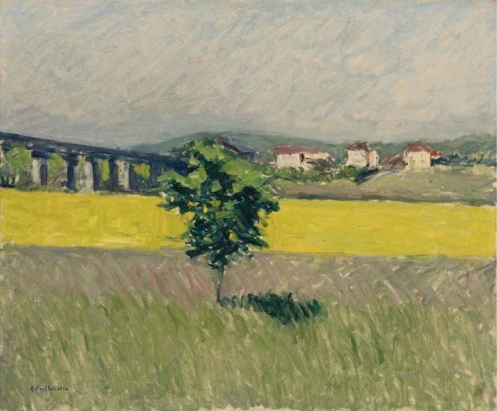 Pradaria na Pont d&39;Argenteuil de Gustave Caillebotte