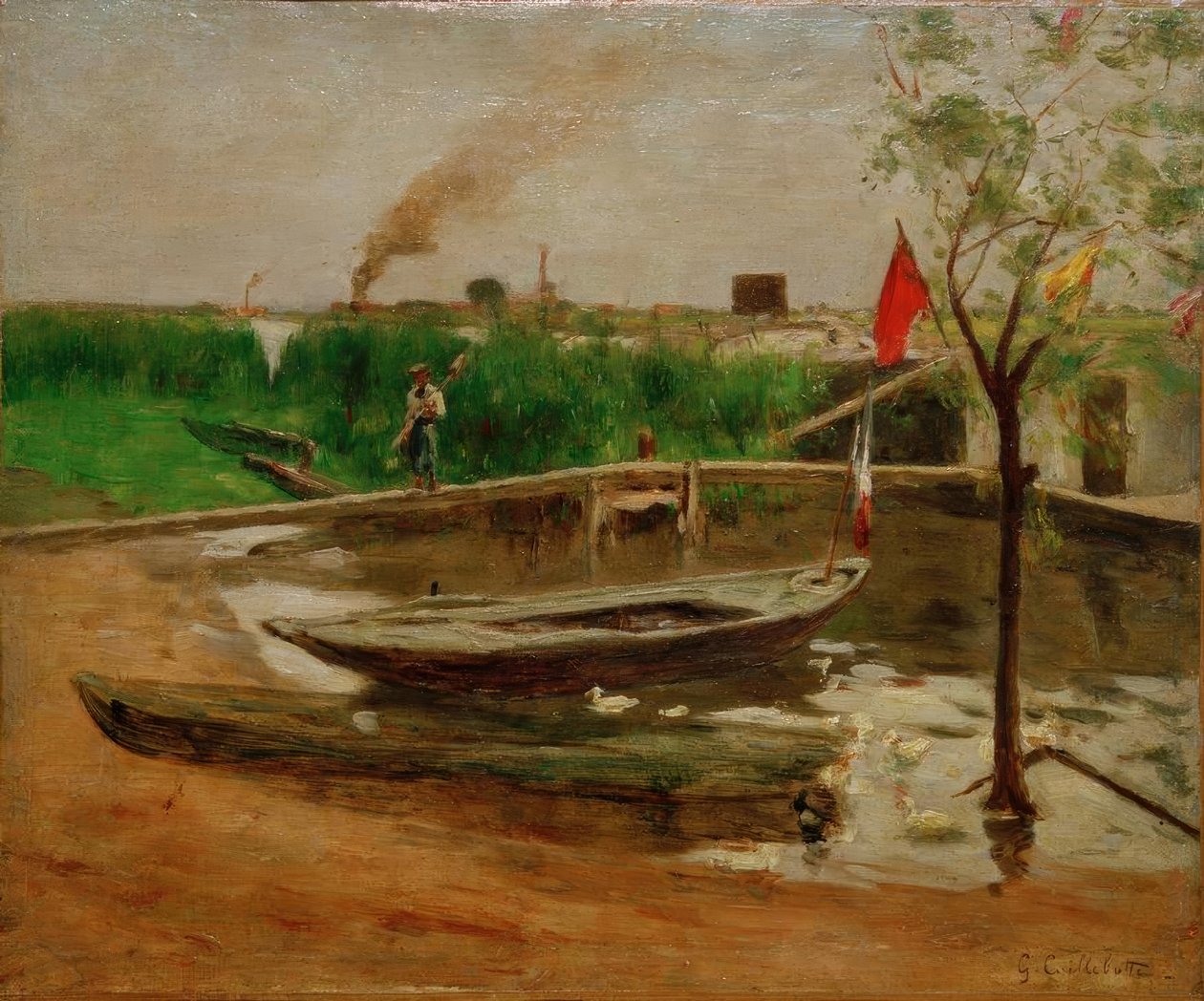 Entrega de barco perto de Porte Marly de Gustave Caillebotte