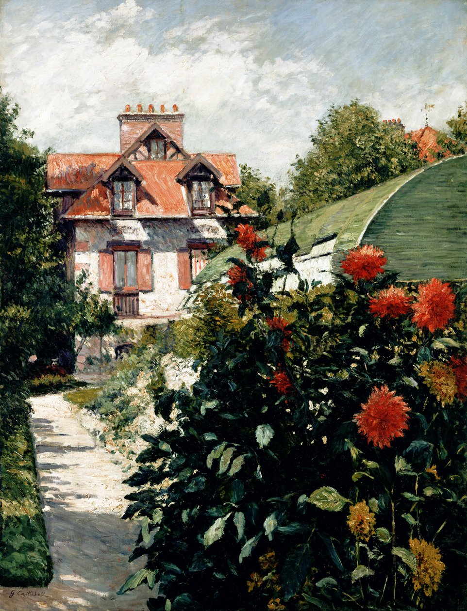 As Dálias, jardim em Petit Gennevilliers, 1893 de Gustave Caillebotte