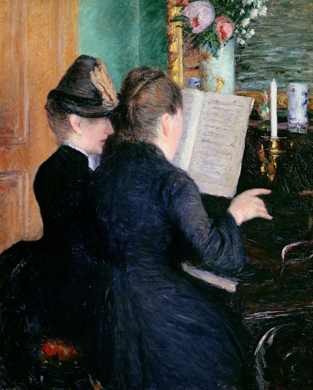 A lição de piano, 1881 de Gustave Caillebotte