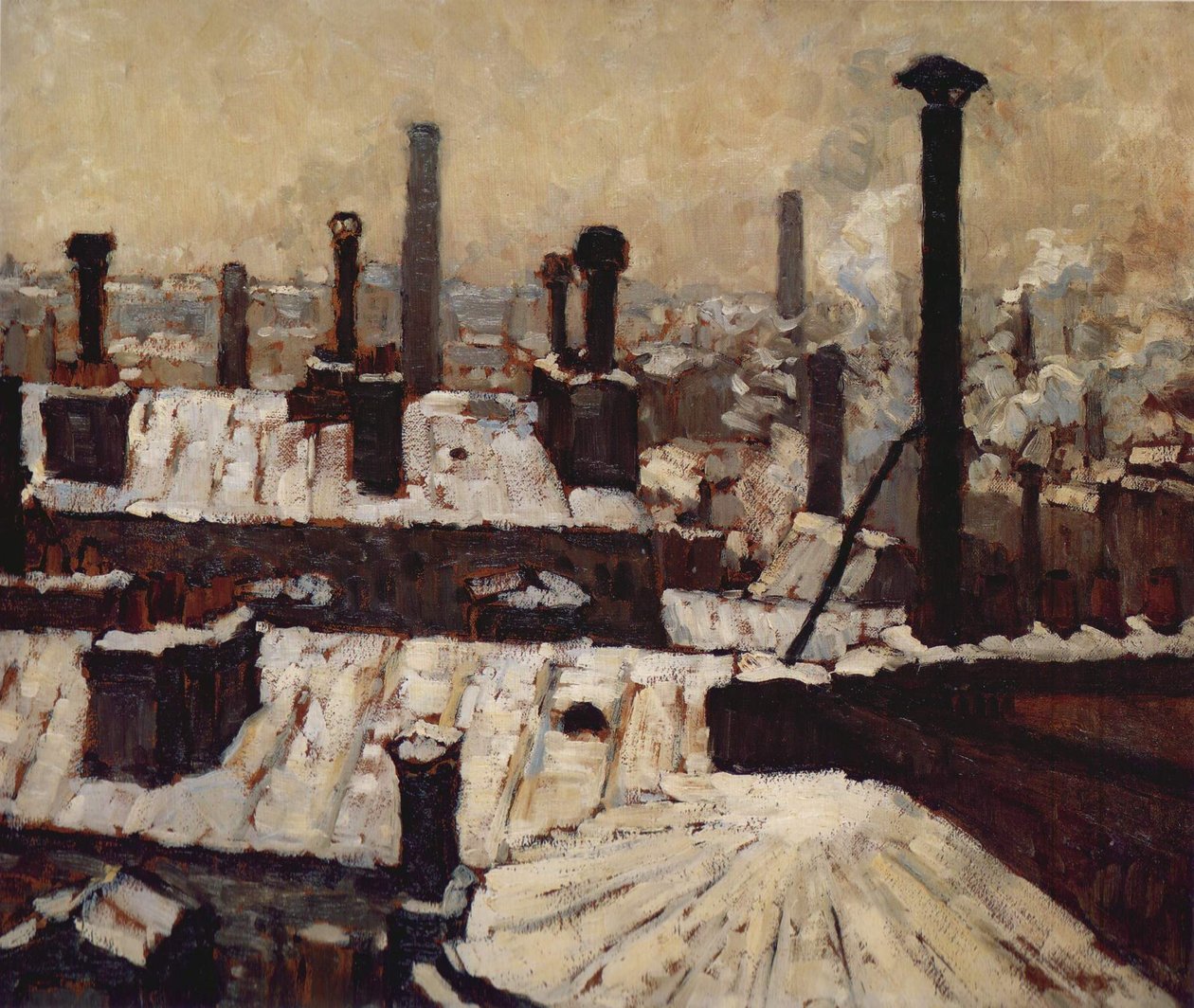 Telhados sob a neve, Paris de Gustave Caillebotte